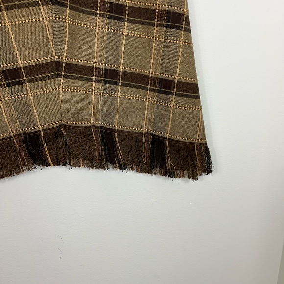 Vintage Jessica Plaid A Line Fringe Skirt Sz 29 - Picture 5 of 10